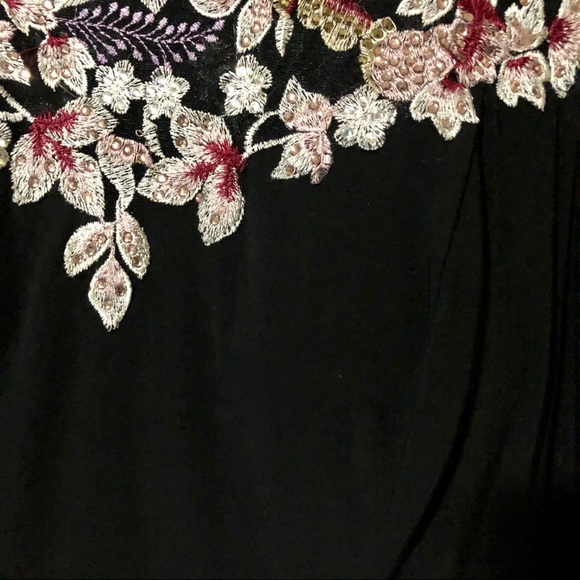 XSCAPE Gown Black with Floral Embroidery & Stones - Picture 14 of 15